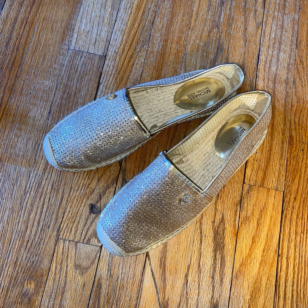 Michael Michael Kors 10M 
Kendrick Glitter Mesh Espadrille Flats